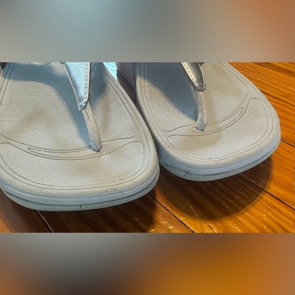 Fitflop Walkstar Leather Weidge Sole Everyday Silver Womens Size 9 - Picture 7 of 7